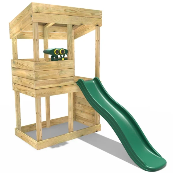 Rebo Wooden Lookout Tower Playhouse with 6ft Slide - Lookout with Adventure Pack - Image 3