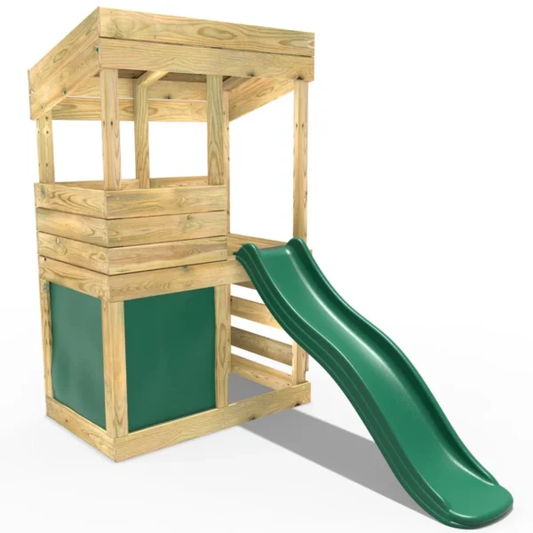 Rebo Wooden Lookout Tower Playhouse with 6ft Slide - Lookout with Den Pack - Image 3