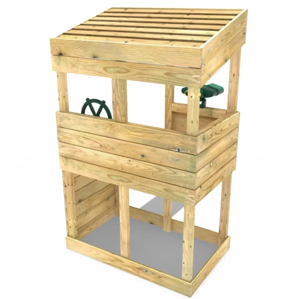 Rebo Wooden Lookout Tower Playhouse with 6ft Slide - Lookout with Adventure Pack - Image 2