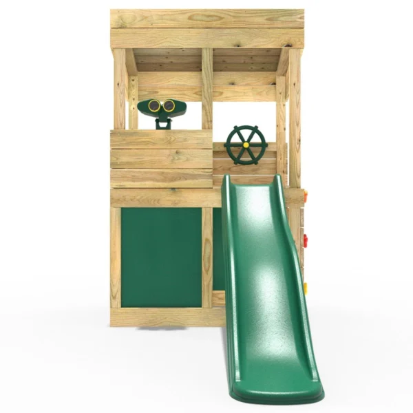 Rebo Wooden Lookout Tower Playhouse with 6ft Slide - Lookout with Den & Adventure - Image 4