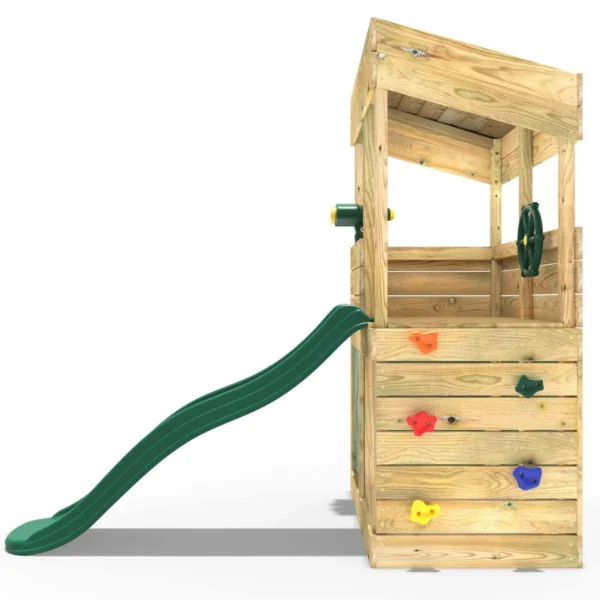 Rebo Wooden Lookout Tower Playhouse with 6ft Slide - Lookout with Den & Adventure - Image 3