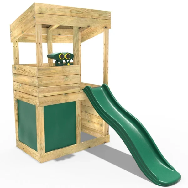 Rebo Wooden Lookout Tower Playhouse with 6ft Slide - Lookout with Den & Adventure - Image 2