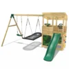 Rebo Wooden Lookout Tower Playhouse with 6ft Slide & Swing - Yosemite Camouflage