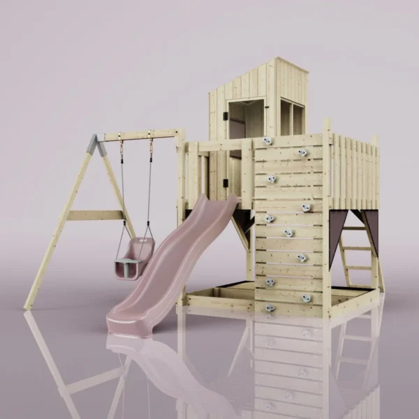 PolarPlay Kids Climbing Tower & Playhouse - Swing Helka Rose