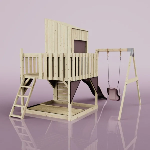 PolarPlay Kids Climbing Tower & Playhouse - Swing Helka Rose - Image 2