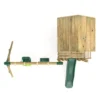 Rebo Orchard 4FT x 4FT Wooden Playhouse + Swings, 900mm Deck & 6FT Slide - Luna Green - Image 2