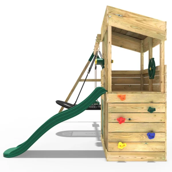 Rebo Wooden Lookout Tower Playhouse with 6ft Slide & Swing - Yosemite - Image 3