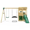 Rebo Wooden Lookout Tower Playhouse with 6ft Slide & Swing - Yosemite Camouflage - Image 4