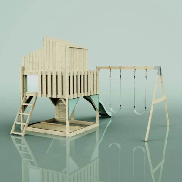 PolarPlay Kids Climbing Tower & Playhouse – Swing Geir Sage - Image 2