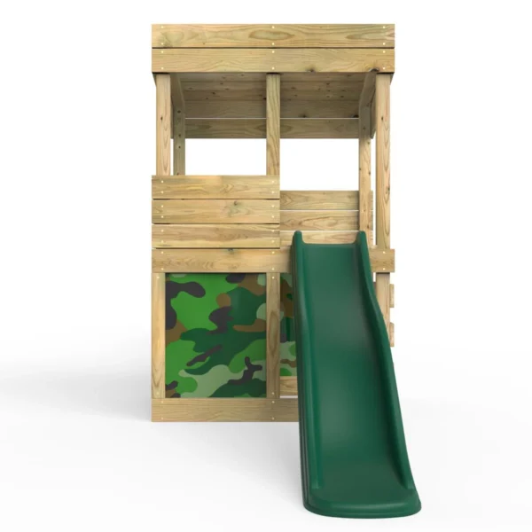 Rebo Wooden Lookout Tower Playhouse with 6ft Slide - Lookout with Den Pack Camouflage - Image 4