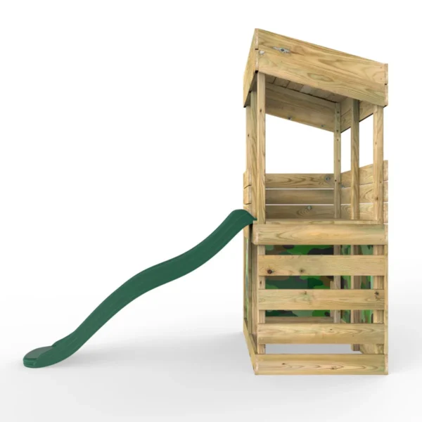 Rebo Wooden Lookout Tower Playhouse with 6ft Slide - Lookout with Den Pack Camouflage - Image 3