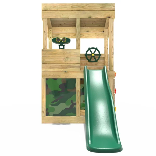 Rebo Wooden Lookout Tower Playhouse with 6ft Slide - Lookout with Den & Adventure Camouflage - Image 4