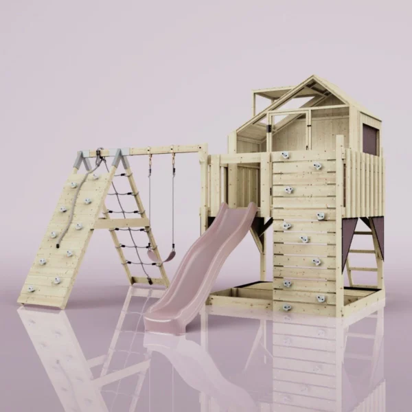 PolarPlay Kids Climbing Tower & Playhouse – Climb & Swing Ragna Rose