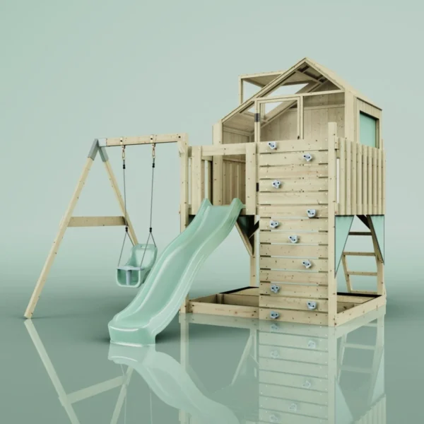 PolarPlay Kids Climbing Tower & Playhouse - Swing Eerika Sage