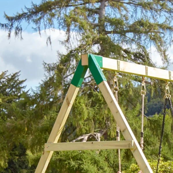 Rebo Adventure Wooden Climbing Frame, Swing Set and Slide - Rushmore Green - Image 2