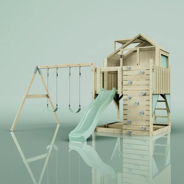 PolarPlay Kids Climbing Tower & Playhouse - Swing Haldor Sage