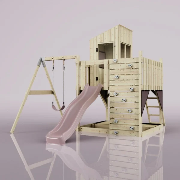 PolarPlay Kids Climbing Tower & Playhouse - Swing Destin Rose