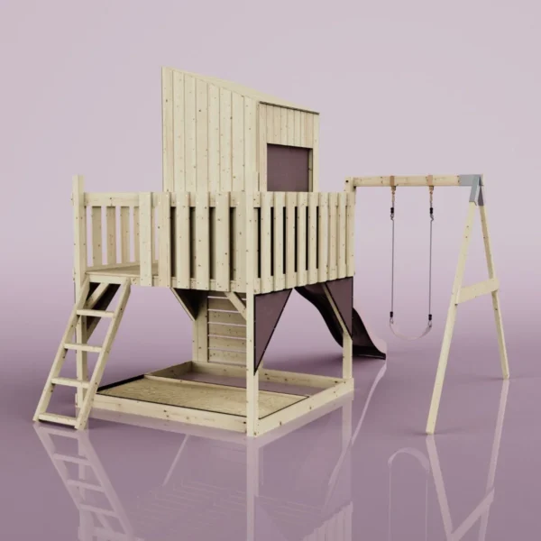 PolarPlay Kids Climbing Tower & Playhouse - Swing Destin Rose - Image 2