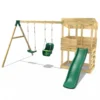 Rebo Wooden Lookout Tower Playhouse with 6ft Slide & Swing - Everglades