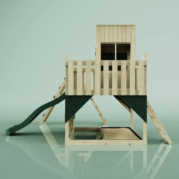 PolarPlay Kids Climbing Tower & Playhouse - Climb & Swing Yaalon Green - Image 3