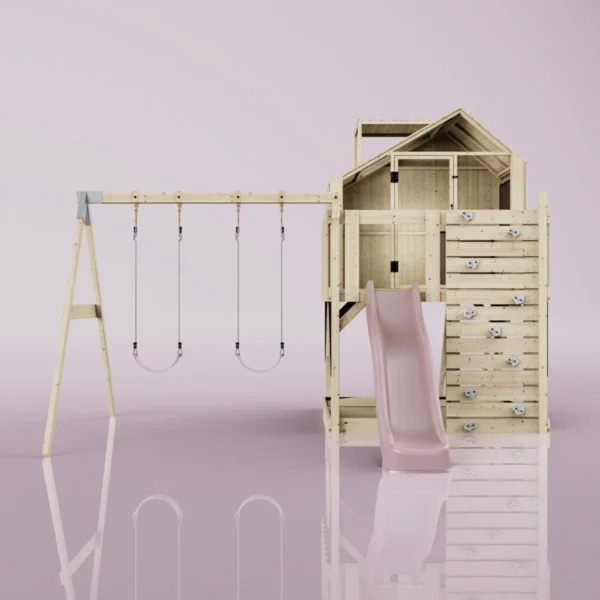 PolarPlay Kids Climbing Tower & Playhouse - Swing Haldor Rose - Image 3