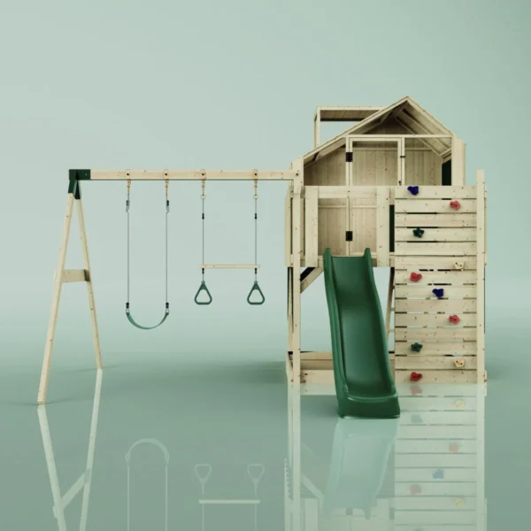 PolarPlay Kids Climbing Tower & Playhouse - Swing Odin Green - Image 4