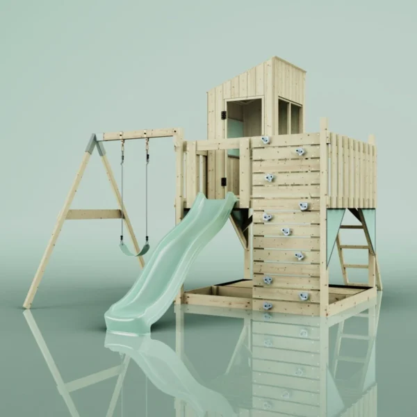 PolarPlay Kids Climbing Tower & Playhouse - Swing Destin Sage