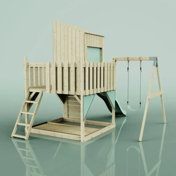 PolarPlay Kids Climbing Tower & Playhouse - Swing Destin Sage - Image 2