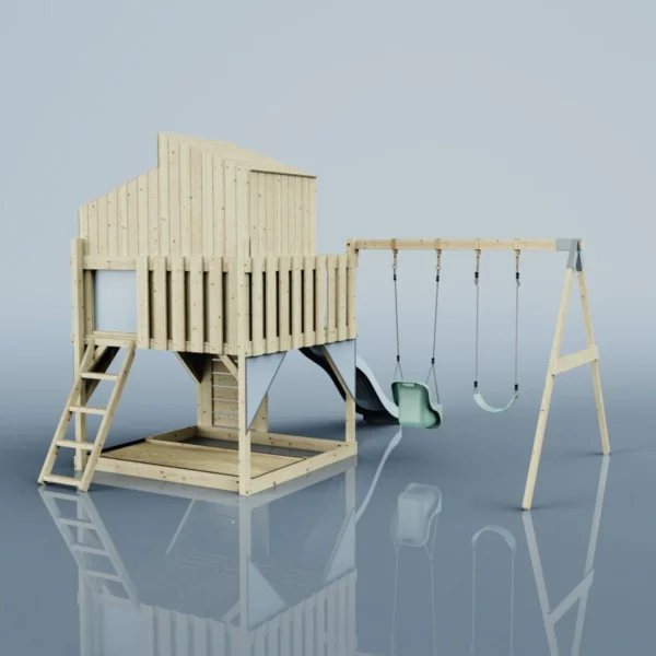 PolarPlay Kids Climbing Tower & Playhouse - Swing Jari Mist - Image 2