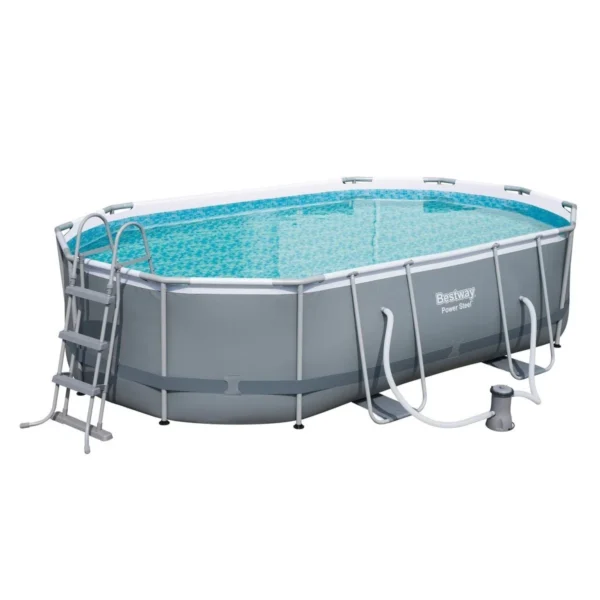 Bestway Power Steel Oval 16ft x 10ft x 42in Pool (10,949L) with Flowclear- BW56448