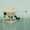 PolarPlay Kids Climbing Tower & Playhouse - Swing Jari Green - Image 2