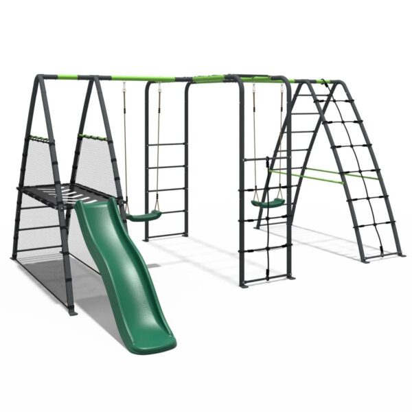 Rebo Steel Series Metal Swing Maximum Play Set - Standard Swings Green - Image 2