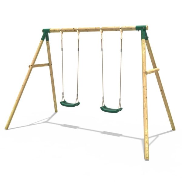 Rebo Double Wooden Garden Swing Set - Venus