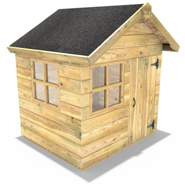 Rebo Orchard 4FT x 4FT Children’s Wooden Garden Playhouse - Owl - Image 2