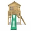 Rebo Orchard 4FT x 4FT Wooden Playhouse On 900mm Deck + 6FT Slide – Swan D Green - Image 3
