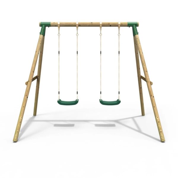 Rebo Double Wooden Garden Swing Set - Venus - Image 3