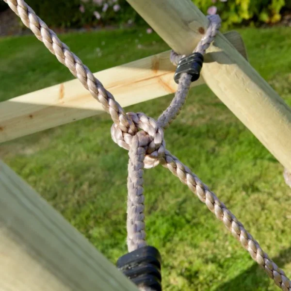 Rebo Wooden Swing Set with Up and Over Climbing Wall - Sage Green - Image 3