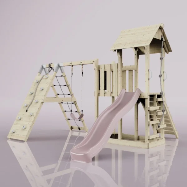 PolarPlay Balcony Tower Kids Wooden Climbing Frame - Climb & Swing Kory Rose