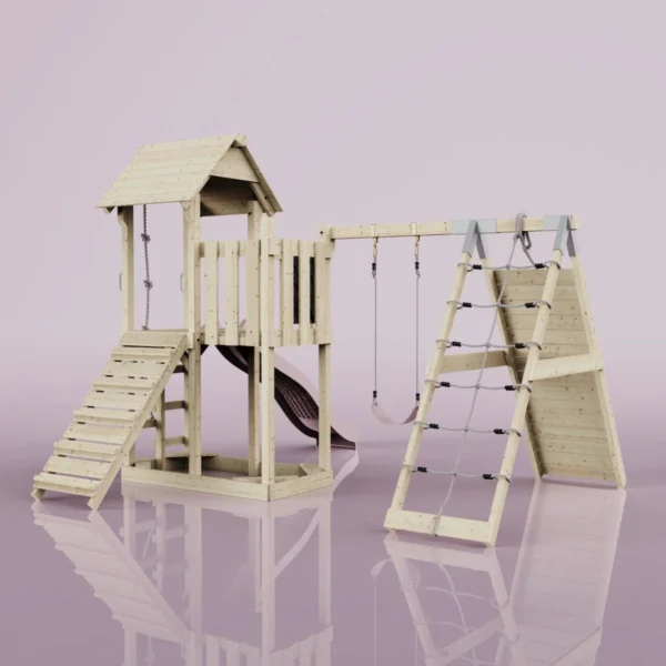 PolarPlay Balcony Tower Kids Wooden Climbing Frame - Climb & Swing Kory Rose - Image 3