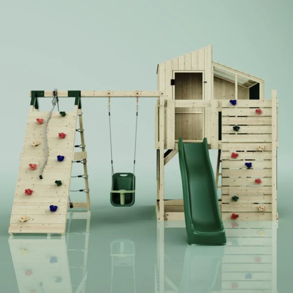 PolarPlay Kids Climbing Tower & Playhouse - Climb & Swing Vidar Green - Image 4