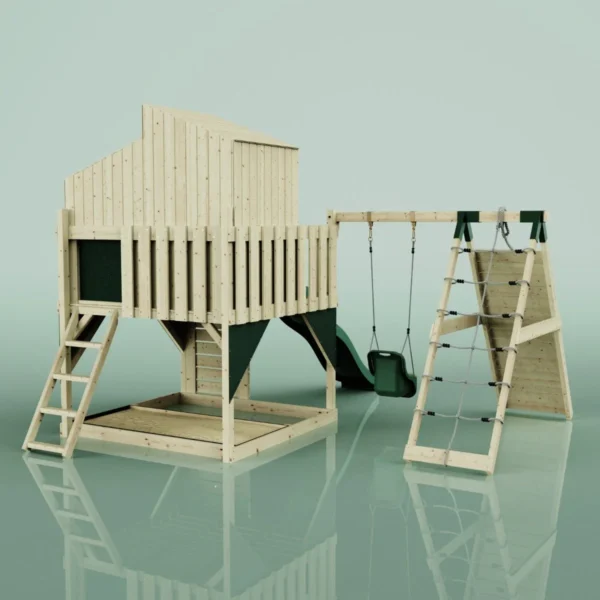 PolarPlay Kids Climbing Tower & Playhouse - Climb & Swing Vidar Green - Image 2