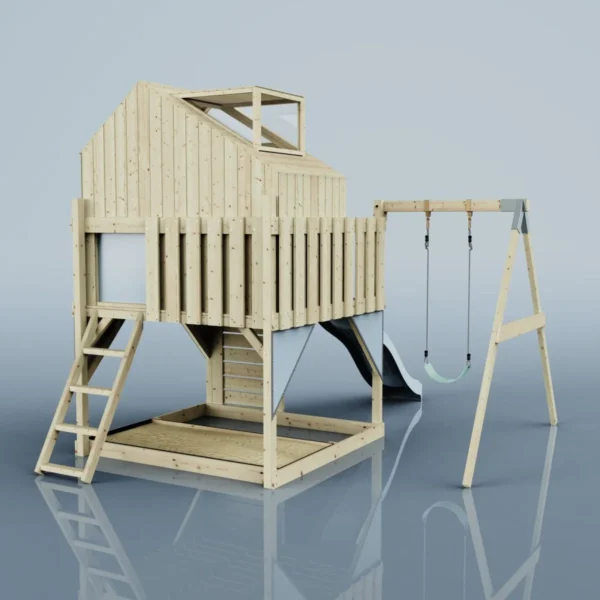 PolarPlay Kids Climbing Tower & Playhouse - Swing Brenna Mist - Image 2