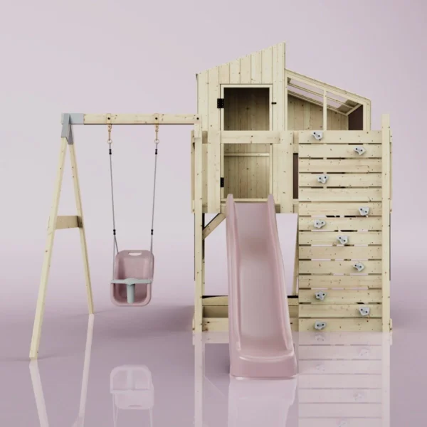 PolarPlay Kids Climbing Tower & Playhouse - Swing Dagma Rose - Image 4