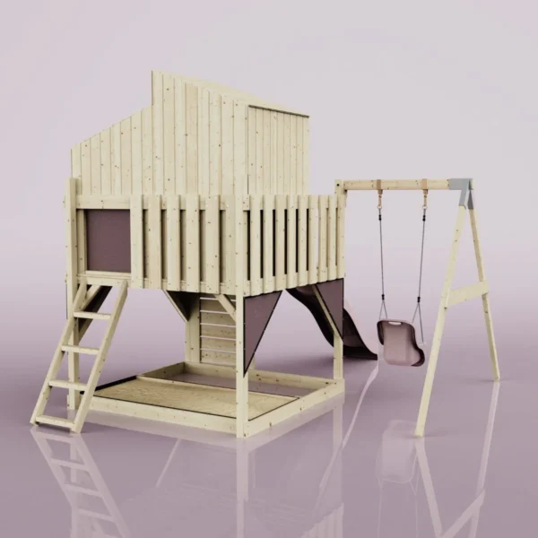 PolarPlay Kids Climbing Tower & Playhouse - Swing Dagma Rose - Image 2