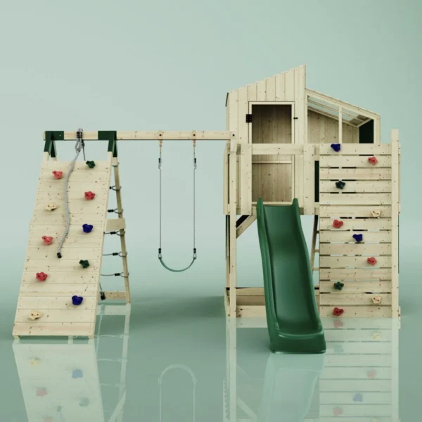 PolarPlay Kids Climbing Tower & Playhouse – Climb & Swing Runa Green - Image 4