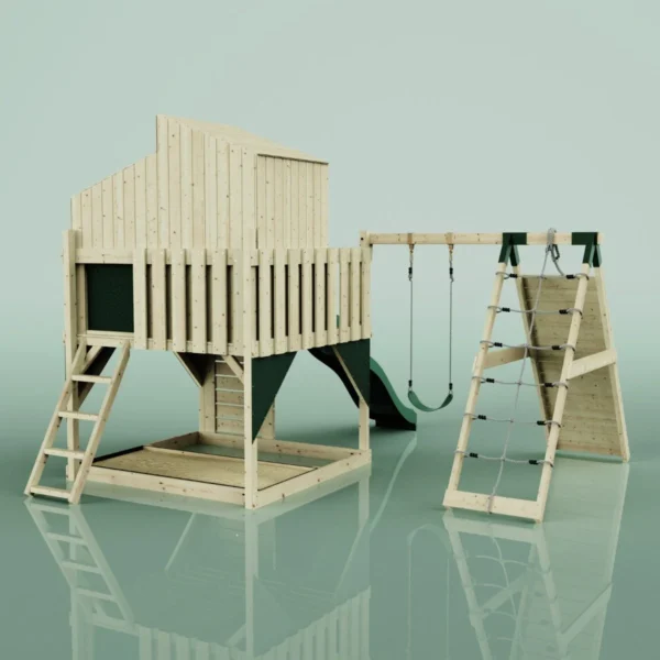 PolarPlay Kids Climbing Tower & Playhouse – Climb & Swing Runa Green - Image 2