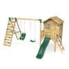 Rebo Beat The Wall Wooden Swing Set with Double up & Over Climbing Wall – Vertex