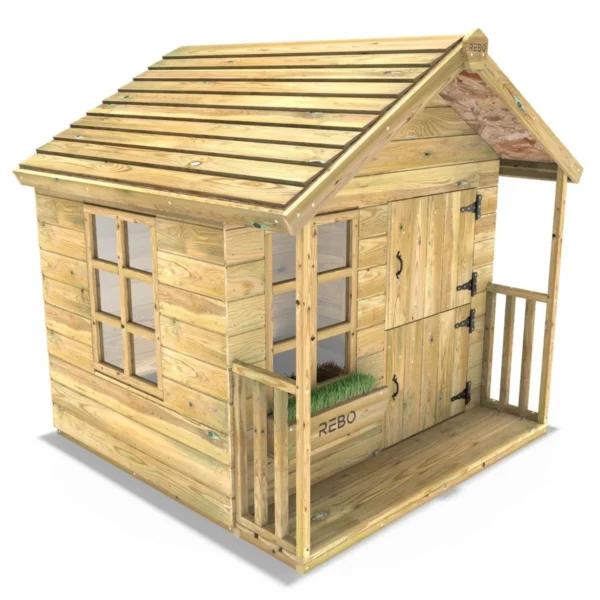 Rebo 5FT x 5FT Childrens Wooden Garden Playhouse - Puffin - Image 3