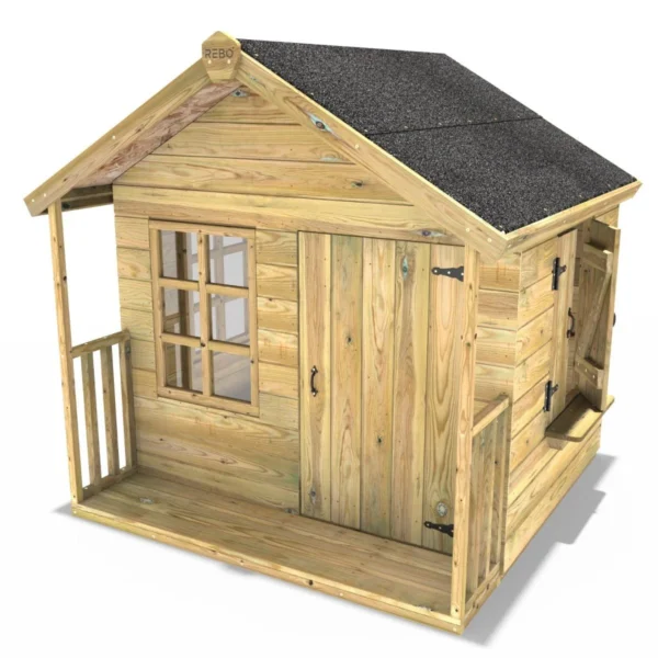 Rebo 5FT x 5FT Childrens Wooden Garden Playhouse - Raven