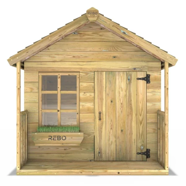 Rebo 5FT x 5FT Childrens Wooden Garden Playhouse - Sparrow - Image 4